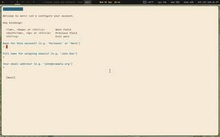 aerc (terminal), running on Copal