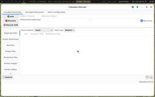 Czkawka (find duplicates), running on Copal