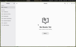 Foliate (ebook reader), running on Copal