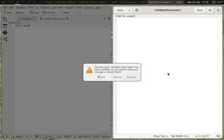 gedit (GNOME editor), running on Copal