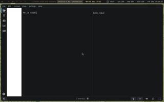 Ghostwriter (distraction-free Markdown), running on Copal