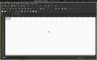 Gnumeric (spreadsheet), running on Copal
