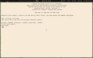 PARI/GP (number theory), running on Copal