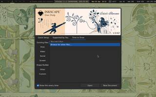 Inkscape (vector drawing), running on Copal