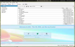 K3b (CD/DVD/Blu-ray burner), running on Copal