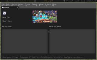 LibreSprite (pixel art + animation), running on Copal