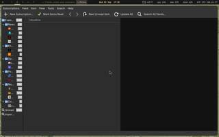 Liferea (RSS - window), running on Copal