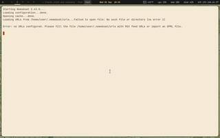 Newsboat (RSS/Atom - terminal), running on Copal