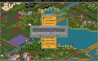 OpenTTD (transport sim), running on Copal