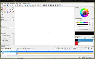 Pencil2D (hand-drawn animation), running on Copal