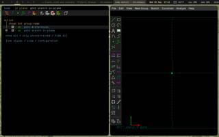 SolveSpace (parametric CAD, exports STL), running on Copal