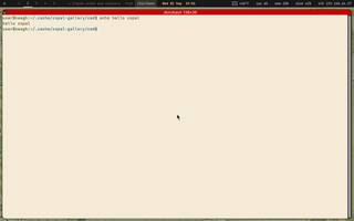 Terminator (split panes in a grid), running on Copal