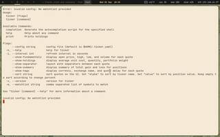 Ticker (stock prices - terminal), running on Copal