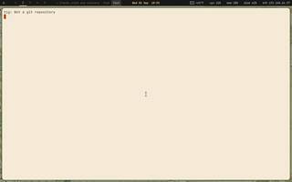 tig (git history TUI), running on Copal