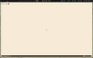 vis (terminal - vi keys), running on Copal