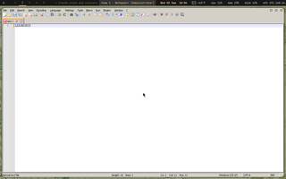 Notepad++ in a Wine box, running on Copal