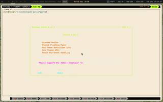 Zellij (multiplexer, discoverable keys), running on Copal