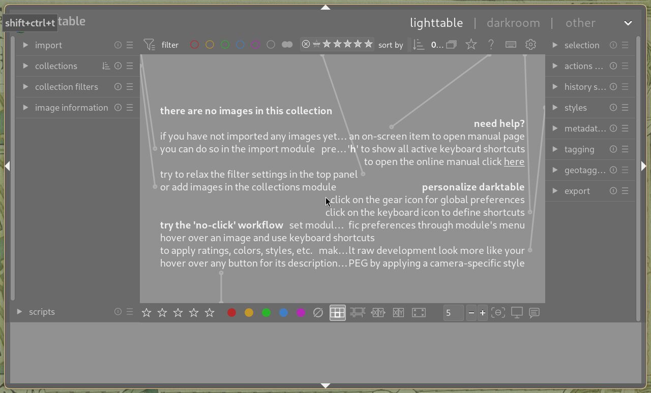 darktable's lighttable.